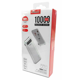 Power Bank 10000 mAh avec 4 Câbles Intégrés - Micro, Type-C, Lightning, USB - FASR FS-B5 pour Chargement Rapide