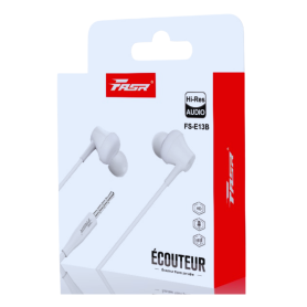 Achetez les Écouteurs Jack Avec Fil E13B FASR - Blanc pour un Son Cristallin
