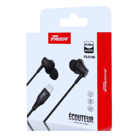 Écouteurs Filaires Lightning E14N FASR Noir - Son Haute Qualité et Confort