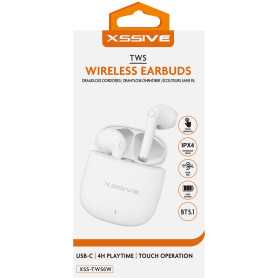 Écouteurs Bluetooth XSSIVE XSS-TWS6W - Blanc avec Boîtier de Chargement - Audio Premium & Portabilité