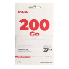 Carte SIM Syma : Forfait 5G avec Appels Illimités + 200 Go Internet Sans Engagement