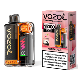 Vapoteuse Rechargeable Type-C 650mAh Vozol Vista Plug - 15000 Puffs - Cerise Cola - 2% Nicotine - 10+2ml