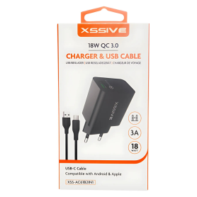 Chargeur Rapide USB 18W + Câble USB/USB-C XSSIVE – Efficacité et Vitesse Optimale