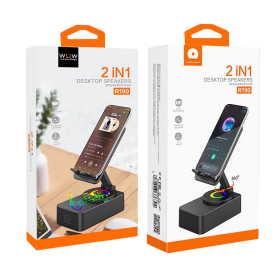 Support/Enceinte de Bureau 2 en 1 Noir - WUW R190 pour une Expérience Audio et Ergonomique Optimale