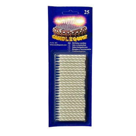 Bougies d'Anniversaire 6 cm Candle Quick 25 Pcs - Blanc