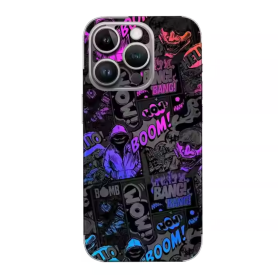Coque de Protection en Silicone Graffitis pour iPhone - Design Coloré et Unique