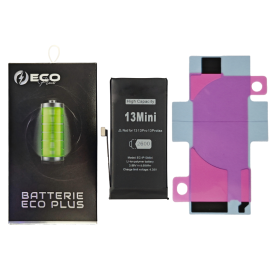 Batterie iPhone 13 mini 2460mAh + Adhésifs - 120% Plus Durable (ECO Plus) | Performance et Écologie