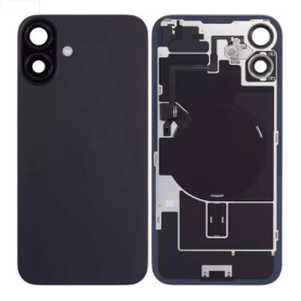 Vitre arrière, Dos - Vitre Arrière iPhone 16 Plus Noir Avec MagSafe (Grand trou) Sans Logo, prix de gros.