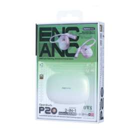 Casque, Oreillettes - Écouteurs Sans Fil Remax OWS OpenBuds P20 - Blanc, prix de gros.