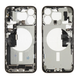 Châssis, Structure - Chassis iPhone 15 Pro Max sans Vitre Arrière sans Batterie Titane Naturel eSIM US (Origine Demonté) Grade A