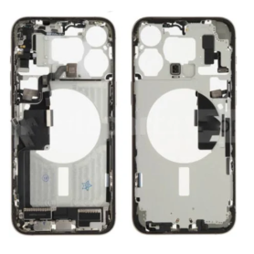 Housse, Cadre - Chassis iPhone 15 Pro Max sans Vitre Arrière sans Batterie Titane Naturel eSIM US (Origine Demonté) Grade AB, pr