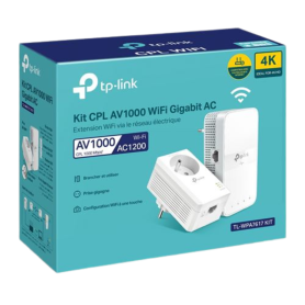 Wi-Fi Extender, Booster - Kit Amplificateur Répéteur Wi-Fi CPL AV1000 avec prise gigogne TP-Link TL-WPA7617 KIT - Blanc, prix de