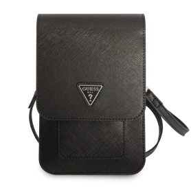 Étui, Protection - Pochette pour téléphone portable Saffiano Triangle Guess GUWBSATMBK – Noir, prix de gros.
