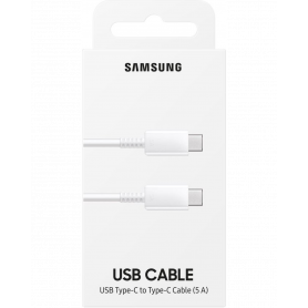Câble Type-C / Type-C Samsung 5A 100W Blanc - Retail Box (Origine)