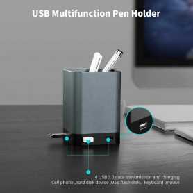 Porte-Stylo aluminium avec HUB 4 USB 3.0