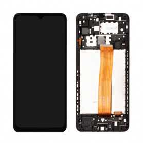 Ecran Samsung Galaxy A12 (A125) Noir + Chassis (Service Pack) - 24491A-24490A