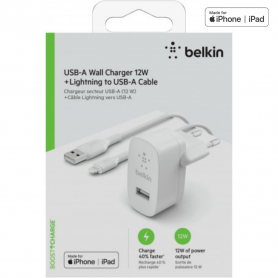 Kit Chargeur Lightning / USB BELKIN Boost Charge 12W(MFi)