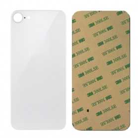 Vitre arrière iPhone 8 Blanc (Grand trou) Sans Logo
