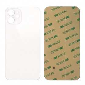 Vitre arrière iPhone 12 Blanc (Grand trou) Sans Logo