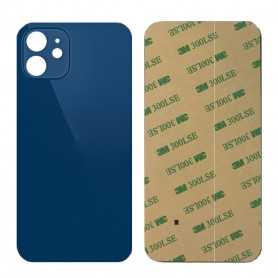 Vitre arrière iPhone 12 mini Bleu (Grand trou) Sans Logo