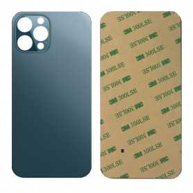 Vitre arrière iPhone 12 Pro Bleu (Grand trou) Sans Logo
