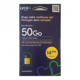Carte SIM Prépayée Lyca Mobile Illimité - 50 GO d’Internet Sans