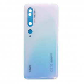 Vitre arrière Xiaomi Mi Note 10 / Note 10 Pro Blanc + Adhesif (Sans Logo)