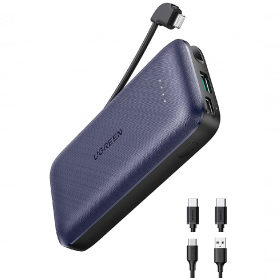 Power Bank 10000mAh USB-A USB-C UGREEN Câble Lightning Intégré (MFi) - Une solution de charge portable puissante et pratique pou