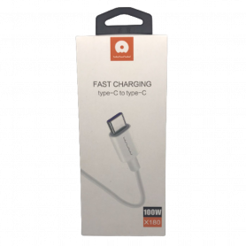 Câble Type-C / Type-C (USB-C) 100W Blanc - X180 (WUW)