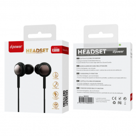 Achetez Écouteurs Kit Main Libre D-power K6000/C6000 S8 Noir - Son Haute Qualité - Idéal pour Appels et Musique