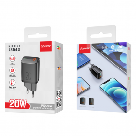 Adaptateur Secteur Type-C D-power J8543 Noir - Puissance et Fiabilité pour Vos Appareils