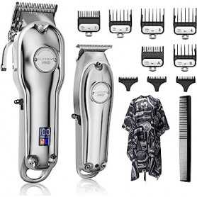 Tondeuse à cheveux et barbe professionnelle SUPRENT sans fil - Argent(Reconditionné)