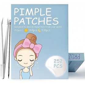 Patchs d'acné hydrocolloïdes absorbants pour boutons - 252 pcs (bleu)(Reconditionné)