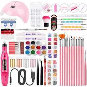 Kit de manucure portable avec perceuse électrique, lampe LED, sèche-ongles, foret 3D(Reconditionné)