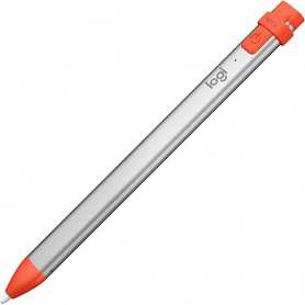 Stylet numérique Logitech Crayon pour iPad avec technologie Apple Pencil - Argent/Orange(Reconditionné)