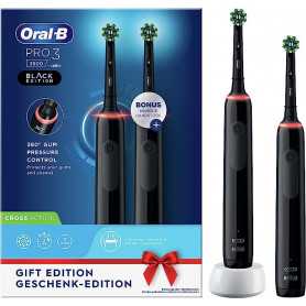 Brosse à dents électrique Oral-B Pro 3 avec capteur de pression et 2 têtes de brosse(Reconditionné)