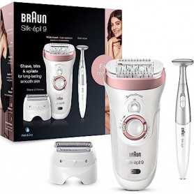 Epilateur pour femme Braun Silk-épil 9 avec accessoires, cadeau idéal, 9-890 blanc et rose(Reconditionné)