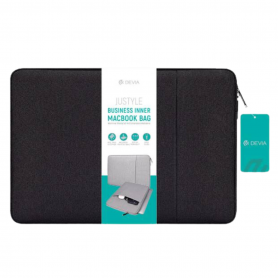 Sac Intérieur MacBook / PC Portable 13.3" à 15.4" - Devia Justyle Business Noir | Élégance et Sécurité