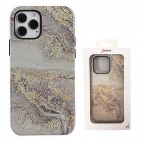 Coque de Protection en Double Marbrée pour iPhone - Dorée (Mayline)