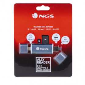 Lecteur de carte 5 En 1 Type-C - NGS Ally Reader - Gris