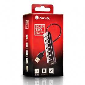 HUB NGS IHUB7 Tiny USB 2.0 Avec de 7 Ports et Alimentation Externe - Noir