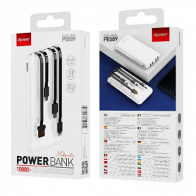 Chargez rapidement avec le Power Bank 10000mAh - D-power P8589 Blanc!