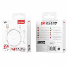 Câble USB / Micro D-power F6004 - 1M Blanc : Connectivité haute performance
