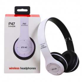 Casque Stéréo Bluetooth P47 Blanc - Son Haute Qualité & Confort Optimal