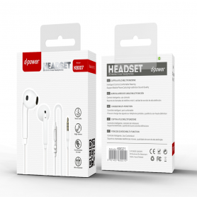Écouteurs Kit Main Libre Jack D-power K6007 Blanc - Confort et Qualité Sonore