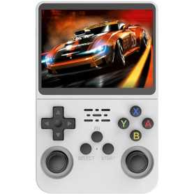 Mini Console de Jeu Vidéo Portable R36, Écran IPS 3,5", 64Go - Blanc Nouveau