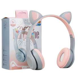 Optez pour le Casque Stéréo Bluetooth P47M Multi-Fonction - Gris/Rose