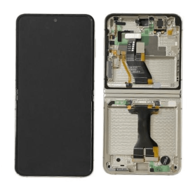 Écran Intérieur Samsung Galaxy Z Flip 5 Crème avec Châssis - Service Pack Officiel