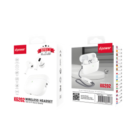 Profitez d'une qualité audio exceptionnelle avec les écouteurs Bluetooth D-power K6202 - Blanc