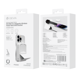 Power Bank Magnétique 10000 mAh Devia Extreme Speed JM-C11 - 20W - Support Intégré - Blanc